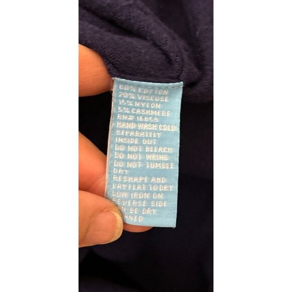 J.McLaughlin Blue Cotton Top Deep V-neck 3/4 Sleeves Size Med - Picture 5 of 5